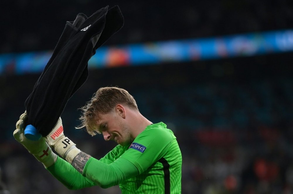 Pickford's contract with Everton expires in mid-2024. AFP