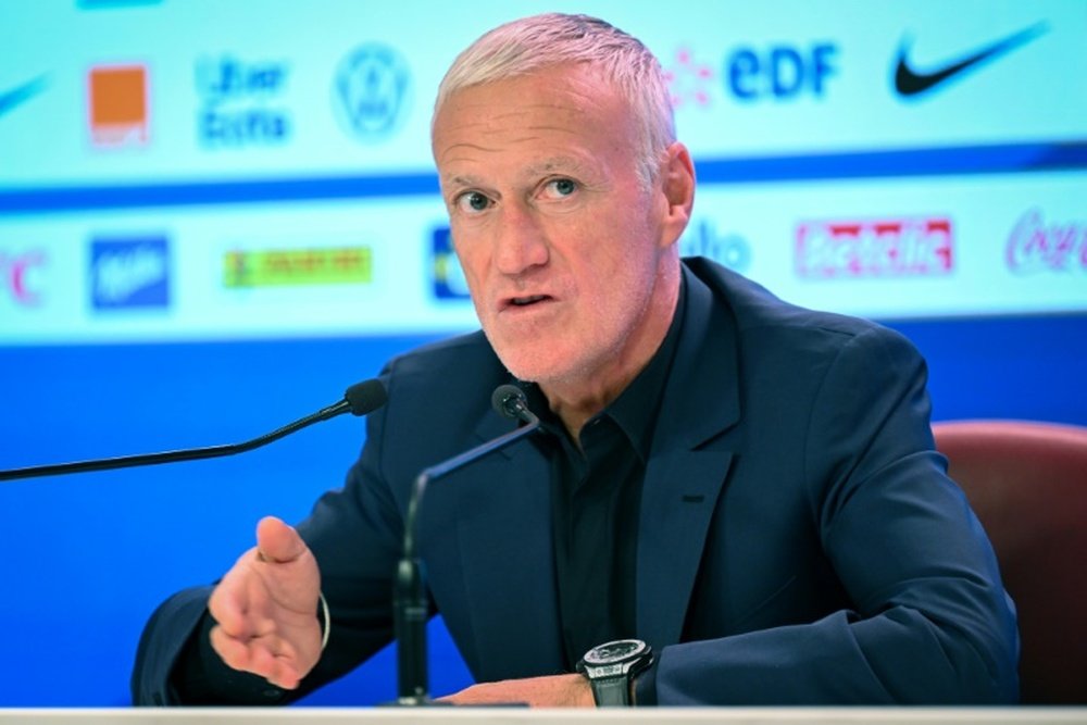 Mbappe was not at the press conference and Tchouameni replaced him. AFP