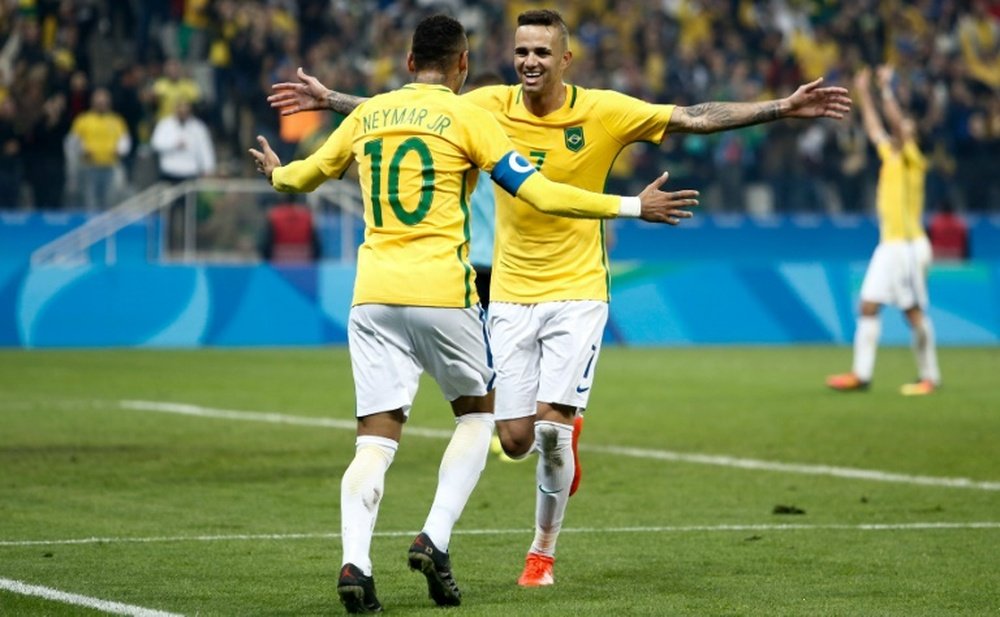 Neymar et Luan entretiennent une bonne relation. AFP