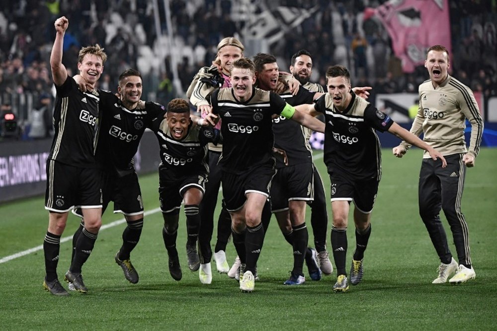 O Ajax conseguiu eliminar a Juventus e segue vivo na Champions. AFP