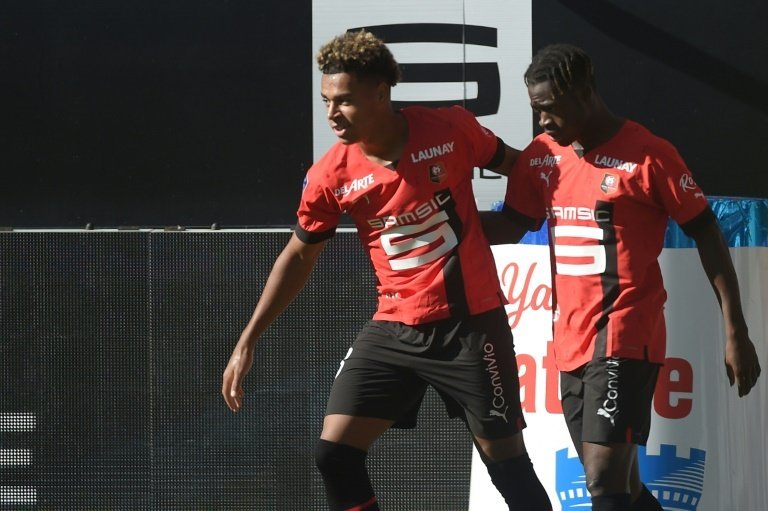 Désiré Doué prolonge jusqu'en 2025 avec Rennes. AFP