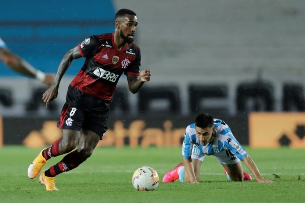 Gerson sente lesão e desfalca o Flamengo na Libertadores. AFP