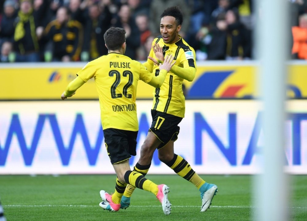 Pierre-Emerick Aubameyang de nouveau buteur pour Dortmund sur le terrain de Mönchengladbach. AFP