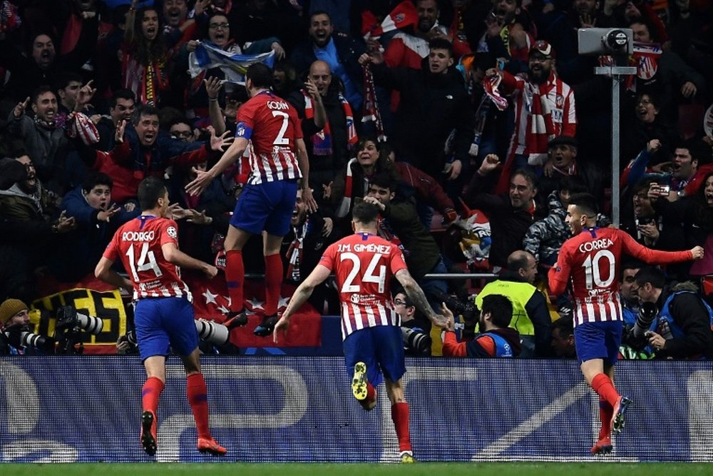 Atlético will pay tribute to departing defender Godín. AFP