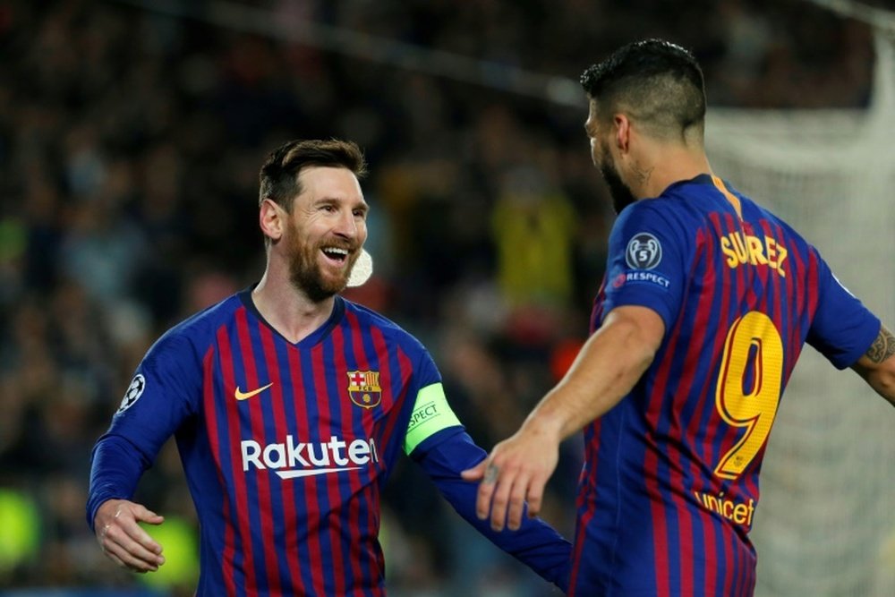 Messi et Suárez, premier et deuxième au classement 'Pichichi'. AFP