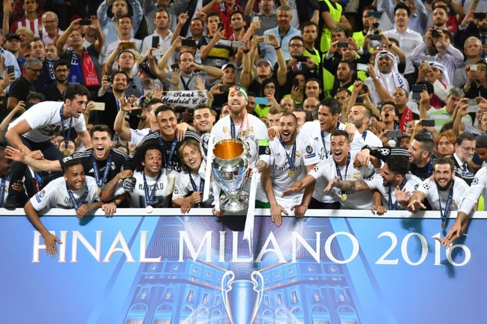 Ramos levantó la Champions como capitán del Real Madrid. AFP