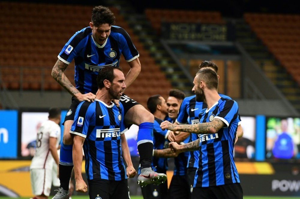 Godín recordó los diez años sin semifinales europeas en el Inter. AFP