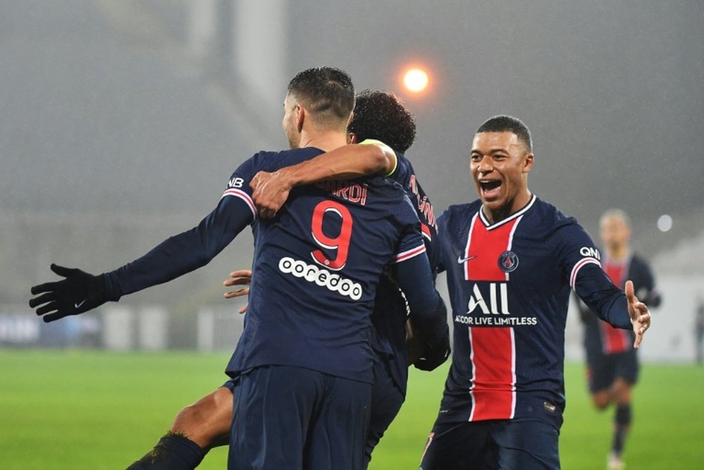 Le groupe du PSG pour affronter Angers. AFP