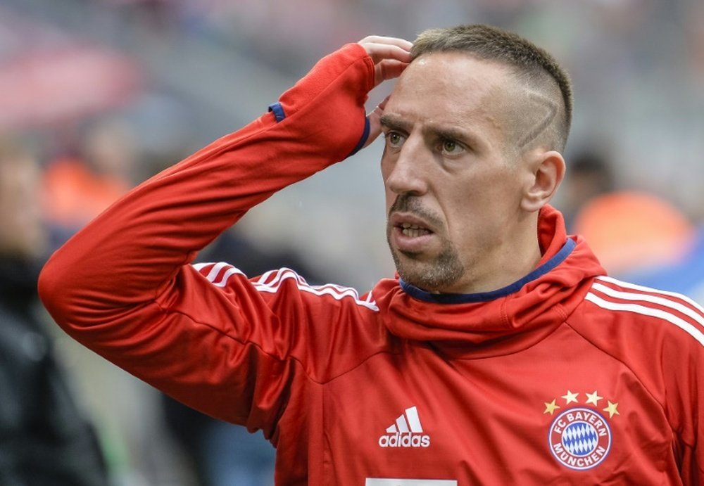 Le milieu du Bayern Franck Ribéry avant le coup denvoi du match face à Mayence. AFP