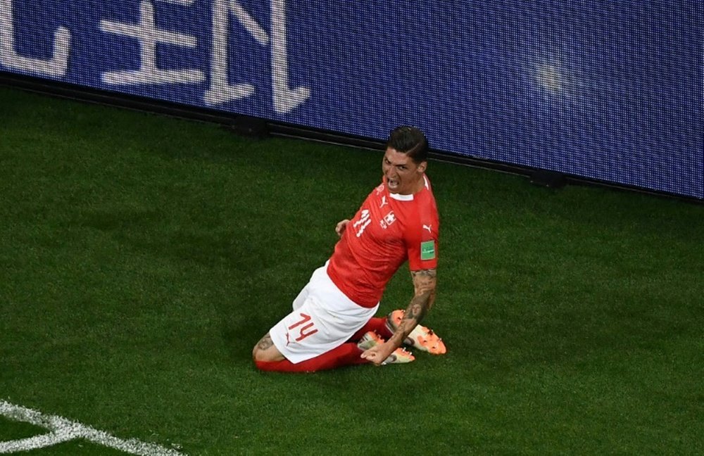 Zuber anotó el gol de Suiza ante Brasil. AFP