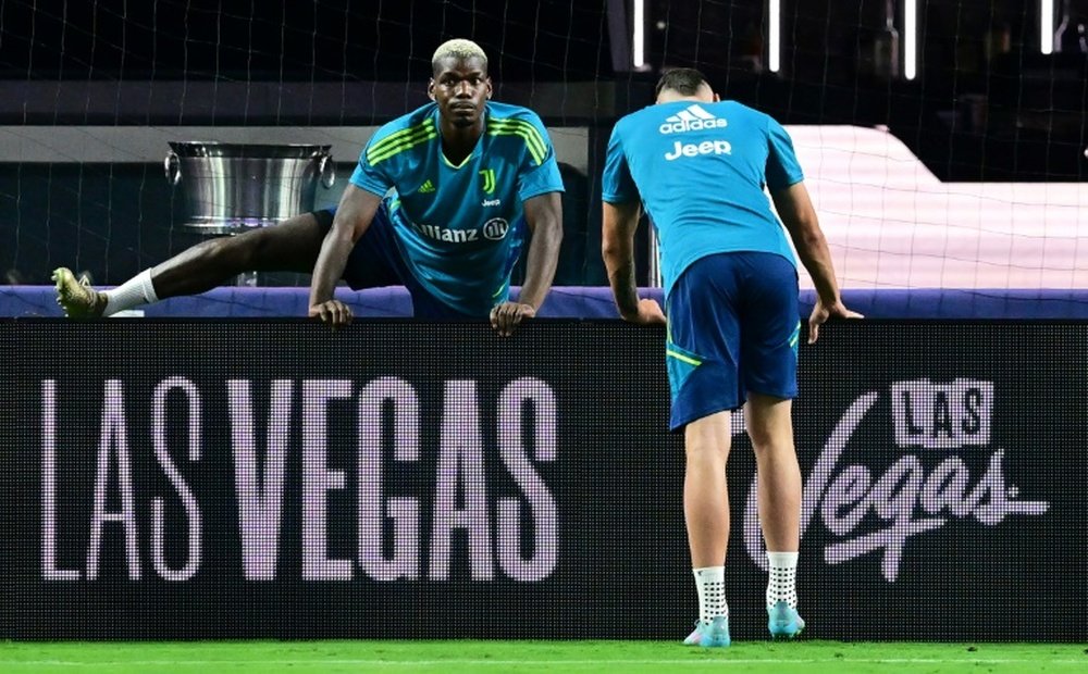 Paul Pogba de retour à l'entraînement avec la Juventus. afp