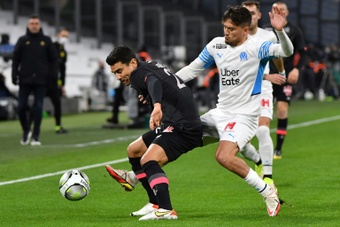El Marsella y el Lille empataron a uno. AFP