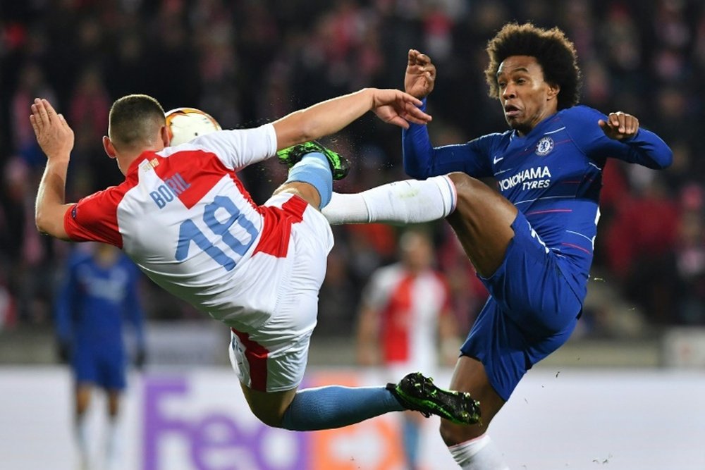 Willian is one of the candidates to leave Chelsea. AFP