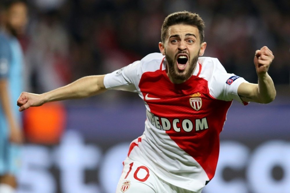 Bernardo Silva, ici à la fête après avoir marqué face au Manchester City en C1. AFP