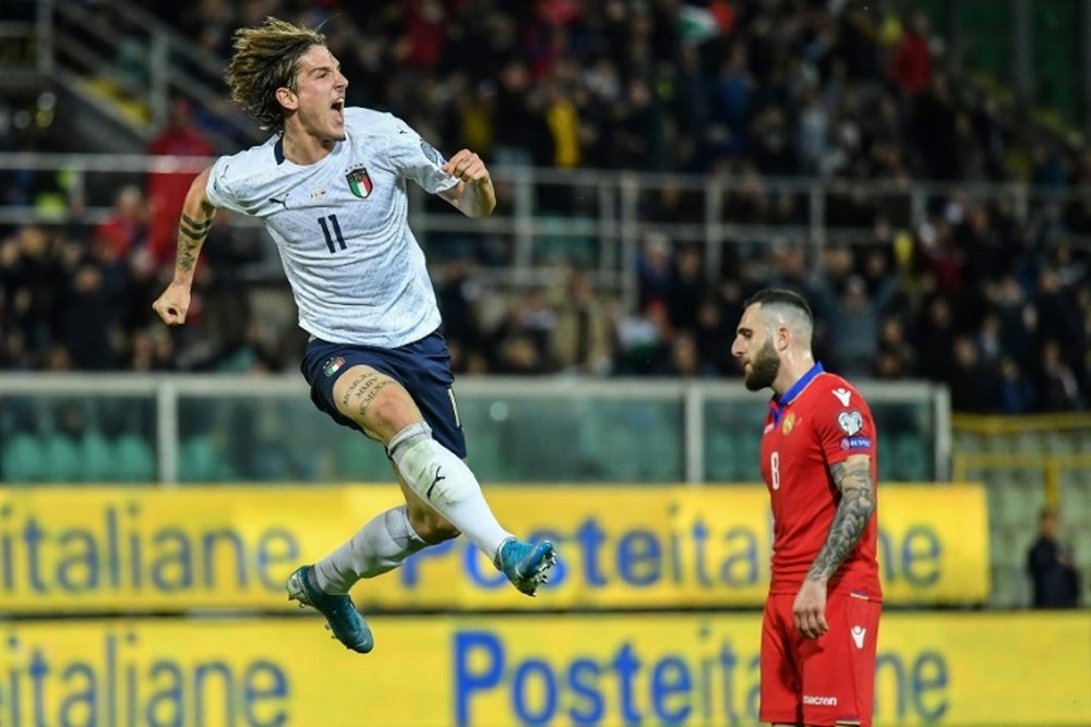 Mancini backs Zaniolo to become key for Italy. AFP