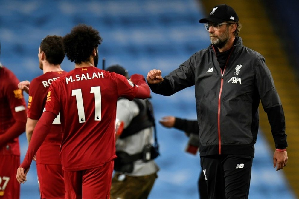 Salah praised Klopp exactly three years after joining Liverpool. AFP/Archivo