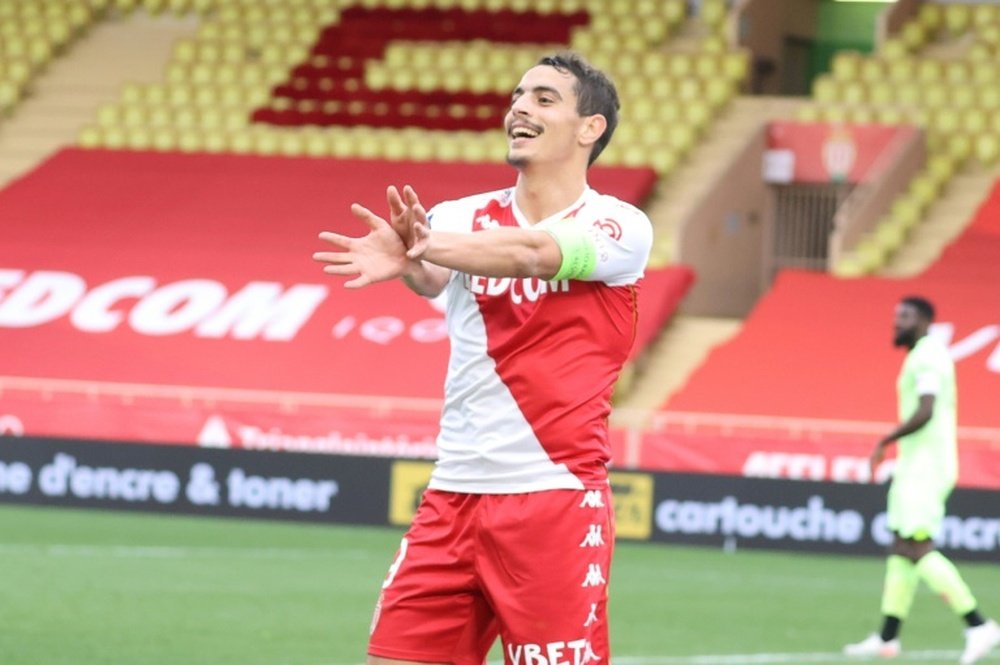 Le buteur de l'AS Monaco Wissam Ben Yedder contre Dijon au stade Louis II, le 11 avril 2021