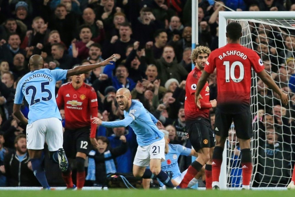 City face United in the Manchester Derby on Wednesday night. AFP