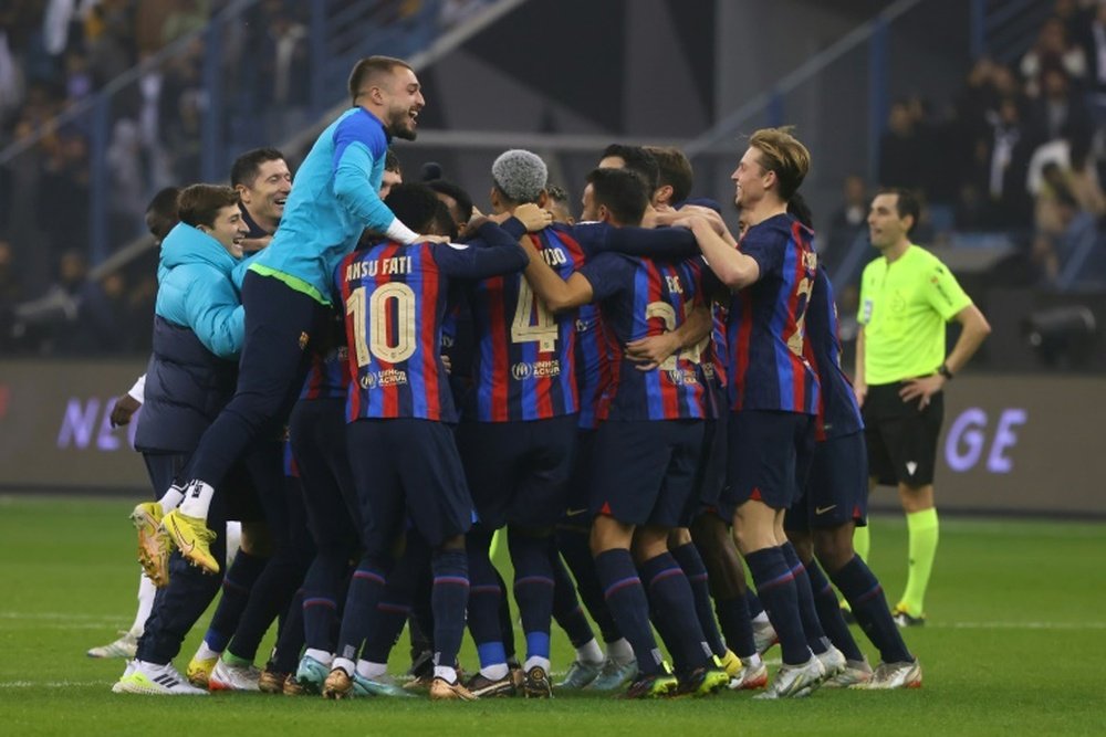 Le groupe du Barça pour affronter le Séville FC. afp