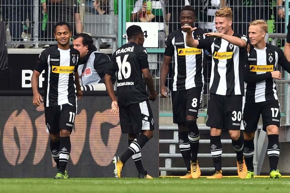 El Borussia Mönchengladbach ya es tercero de la Bundesliga. AFP/Archivo