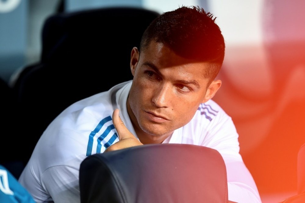 La star du Real Cristiano Ronaldo avant de disputer la Supercoupe d'Espagne. AFP