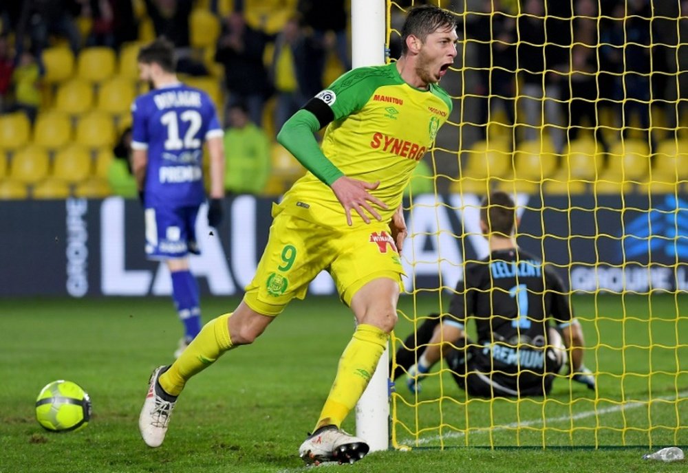 Emiliano Sala marcó el único gol del Nantes-Troyes. AFP