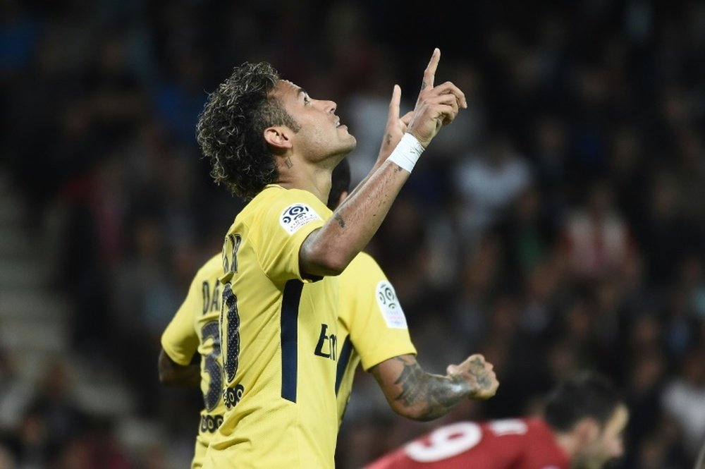Neymar with a dream start to his PSG career. AFP