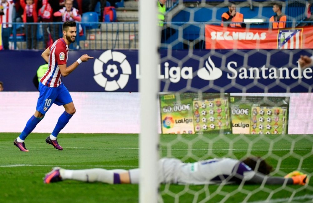 Yannick Carrasco auteur d'un triplé pour l'Atletico Madrid face à Grenade à Vicente Calderon, le 15 octobre 2016