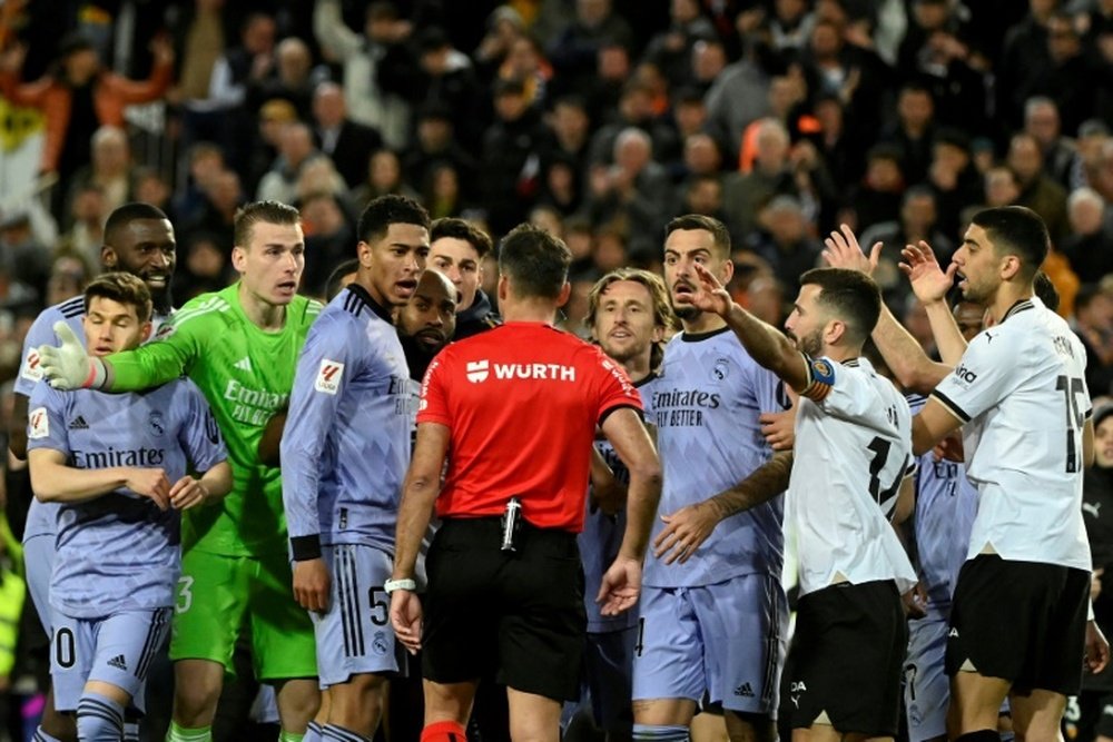 Madrid will appeal Bellinghams red card. AFP