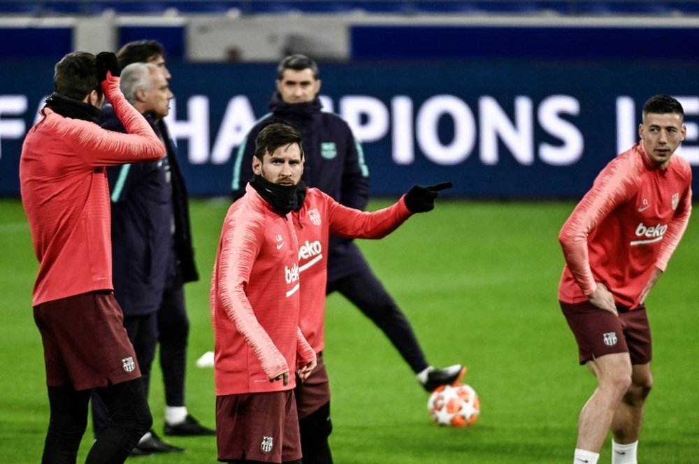 Messi ainda não se juntou aos seus companheiros nos treinos do Barça. AFP