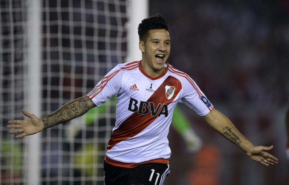 El jugador de River Plate, en el punto de mira de equipos europeos. AFP