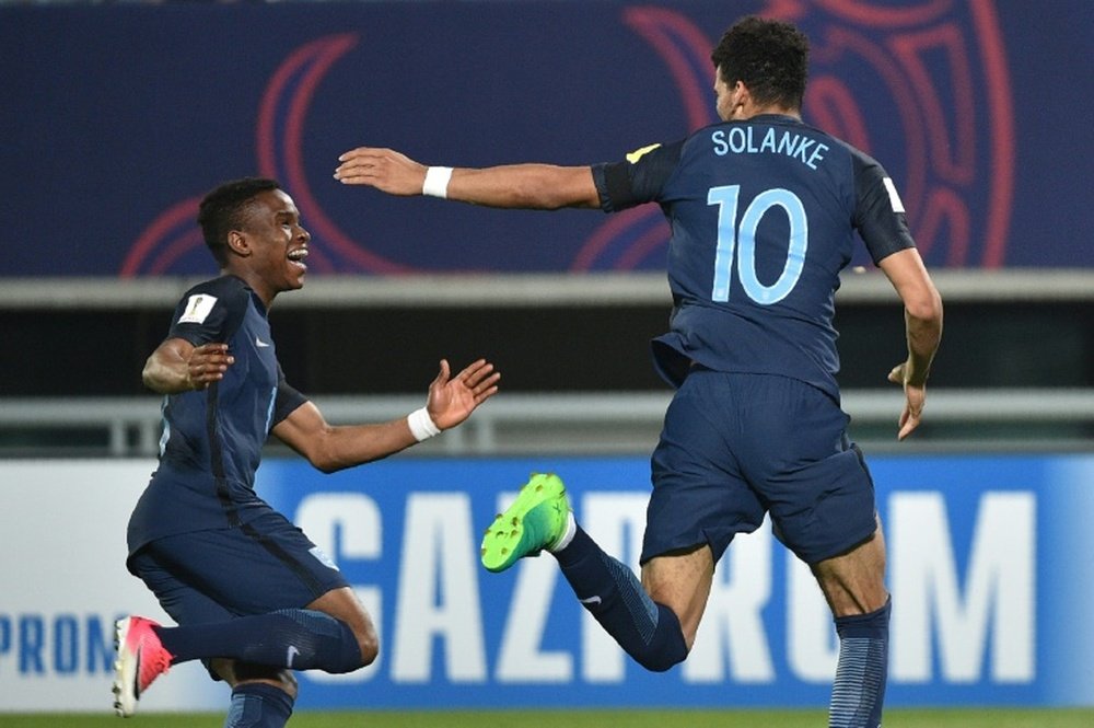 Dominic Solanke, buteur contre le Mexique, envoie l'Angleterre en demi-finales du Mondial U20. AFP
