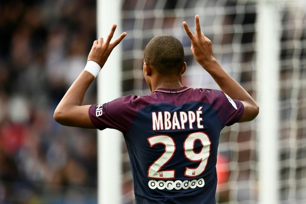 La pépite parisienne Kylian Mbappé a inscrit le 6e but du PSG contre Bordeaux. AFP