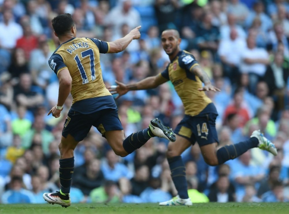 Arsenalstriker Alexis Sanchez celebrates after scoring against Manchester City. BeSoccer