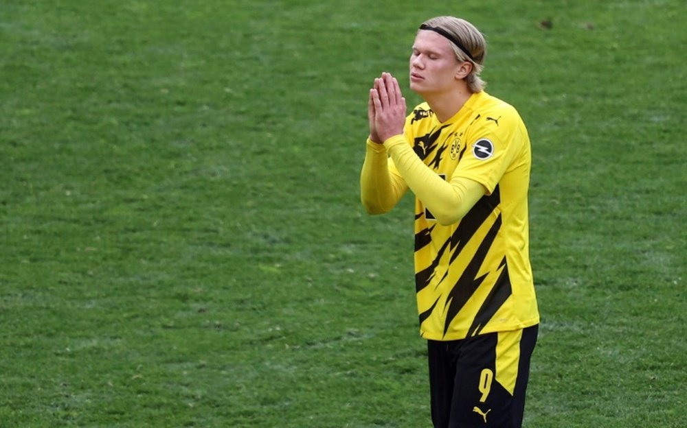Haaland n'a pas oublié les supporters de Dortmund. AFP