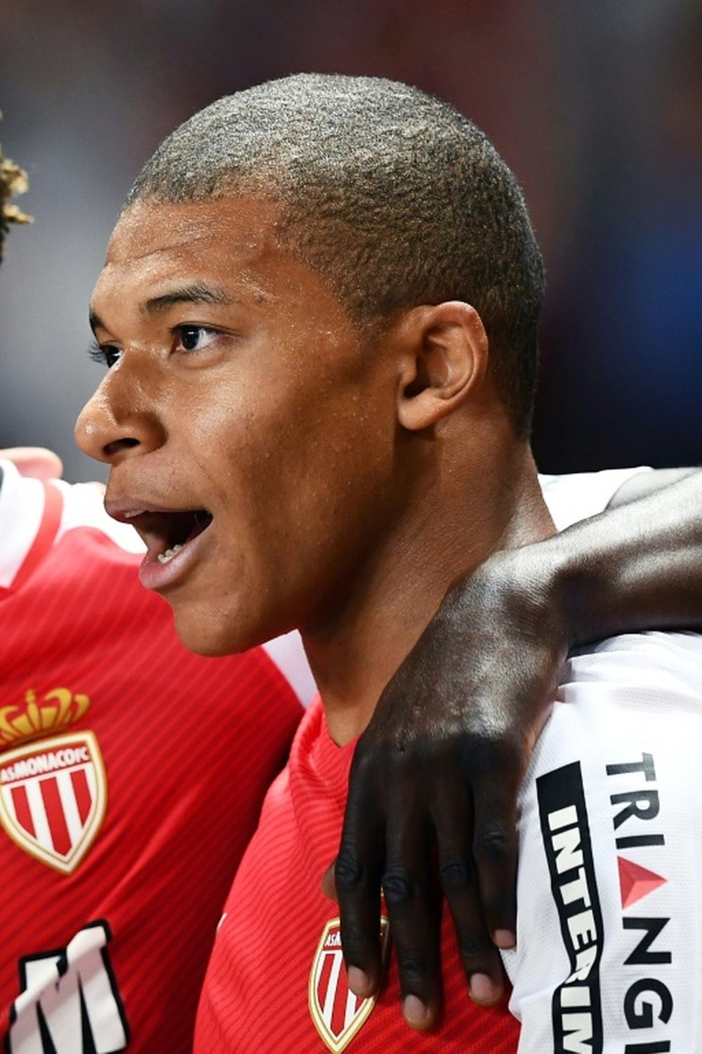 L'attaquant de Monaco Kylian Mbappé buteur contre Saint-Etienne au stade Louis II. AFP