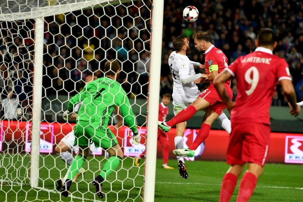 Le capitaine Ivanovic et la Serbie disputeront le Mondial après leur succès sur la Georgie. AFP