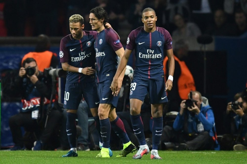 Le trident offensif du PSG. AFP