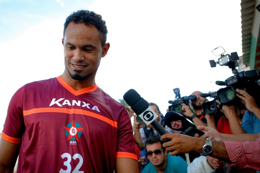 Bruno Fernandes lors de sa reprise dans son club après sa remise en liberté. AFP