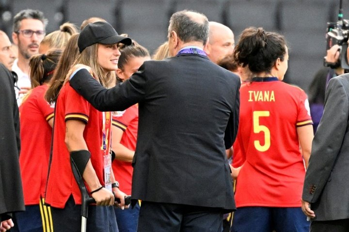 Alexia supported Spain agains Finland. AFP