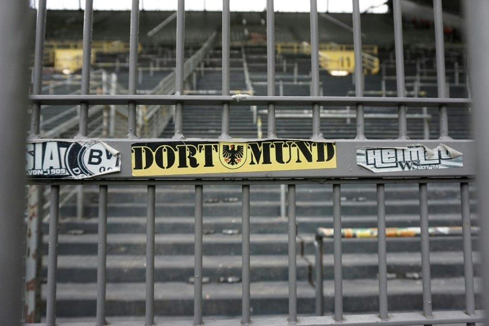 La Tribune Sud du stade du Borussia Dortmund vide. AFP