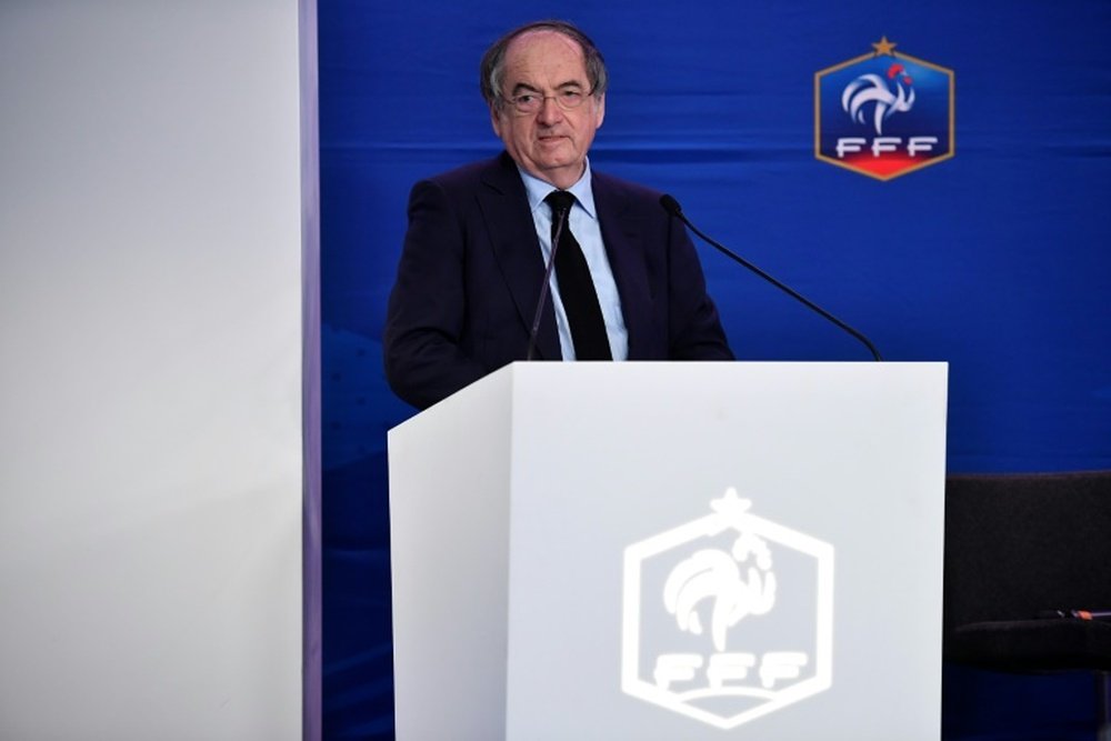 Le président de la FFF Noël Le Graët, en conférence de presse, le 24 février 2017 à Paris. AFP
