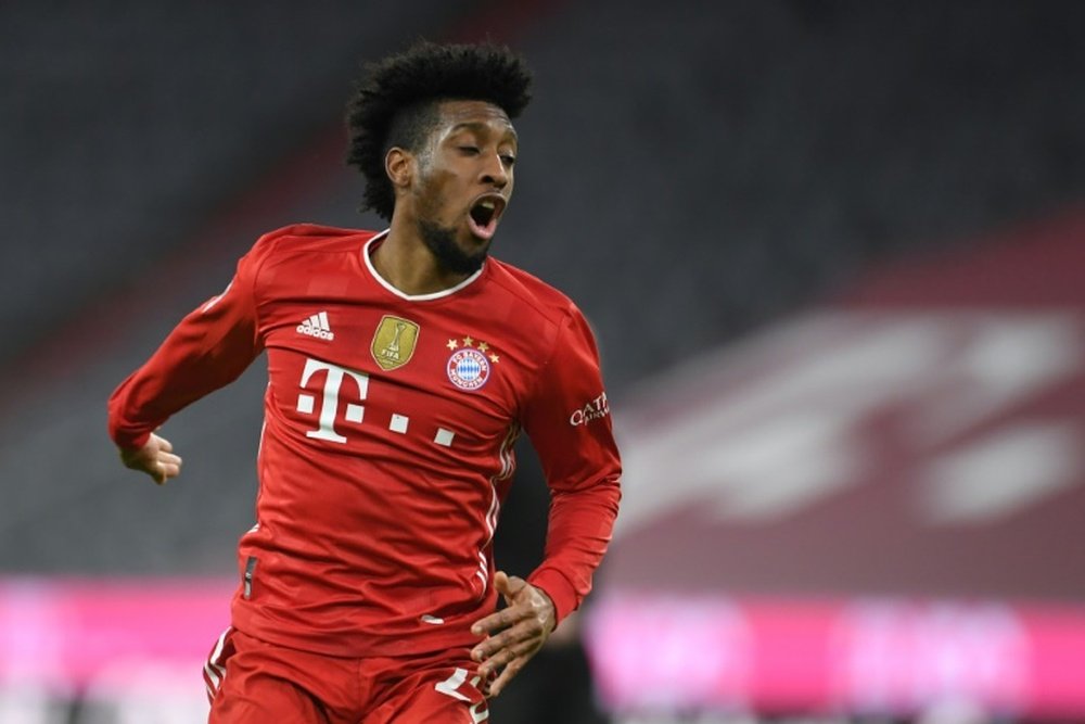 Kingsley Coman has won ten league titles in as many seasons! AFP