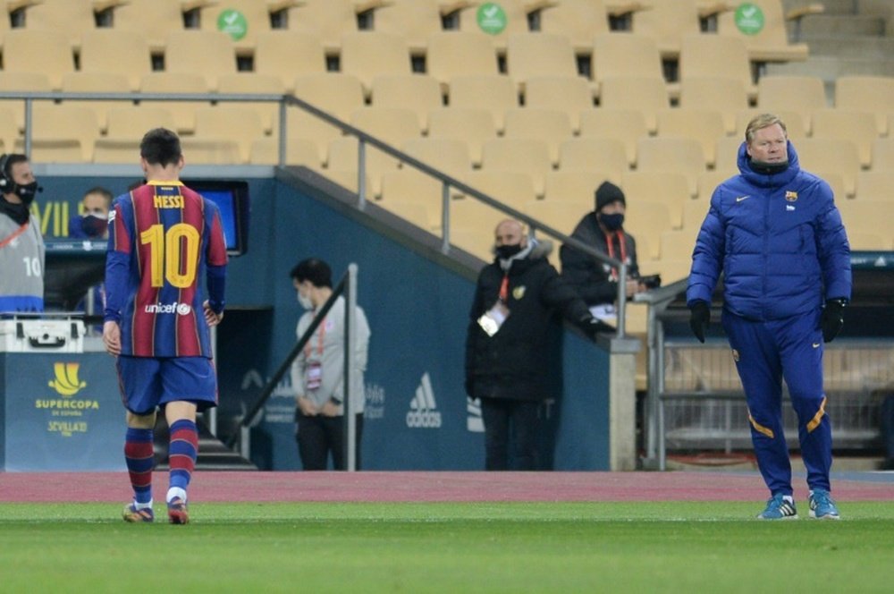 Leo Messi was sent off. AFP