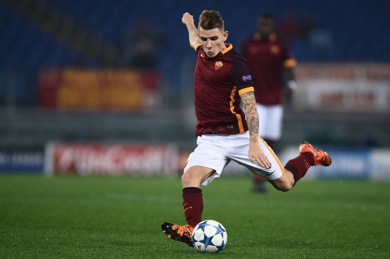 Lucas Digne sous le maillot de l'AS Rome, le 9 décembre 2015, à Rome. AFP