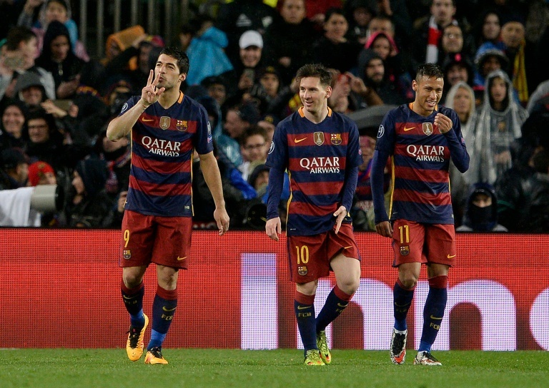 Luis Suárez, Messi y Neymar, durante un partido con el Barcelona