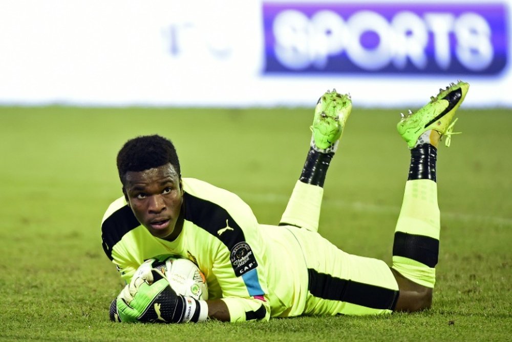 Le goal des Lions indomptables du Cameroun Fabrice Ondoa contre le Sénégal en quarts de la CAN. AFP