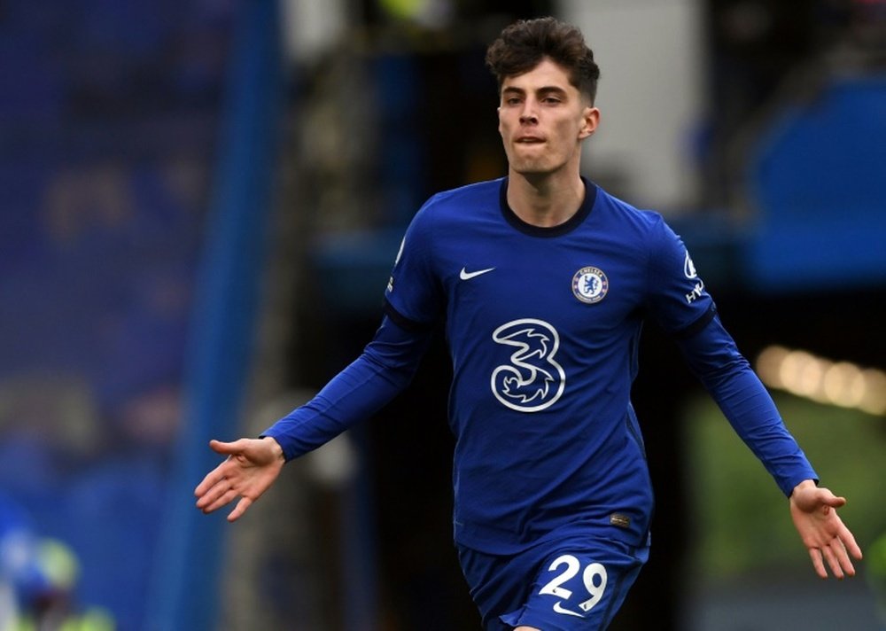 Kai Havertz scored the only goal of the game for Chelsea. AFP