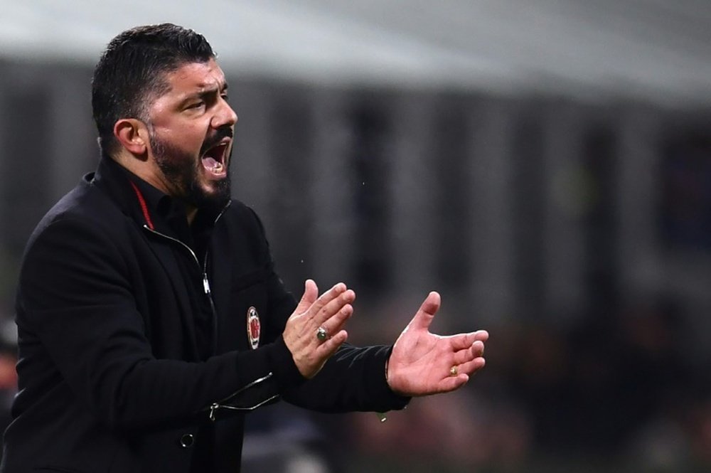 Gattuso believes his side only have a 30 per cent chance of progressing in the Europa League. AFP