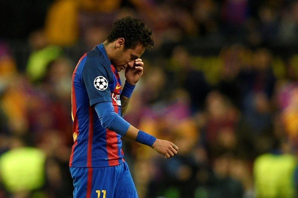 L'attaquant du Barça Neymar face à la Juventus en Ligue des champions au Camp Nou